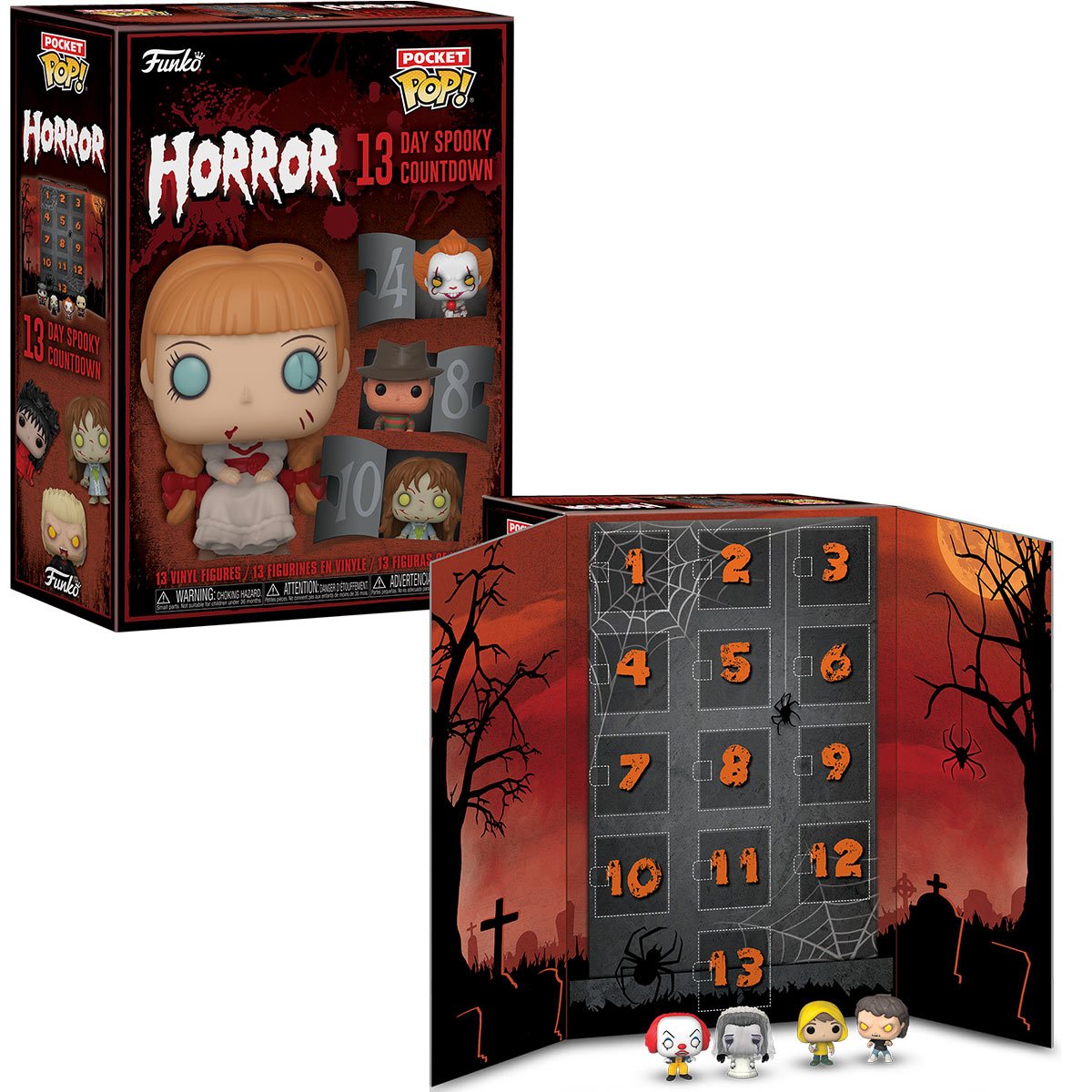Funko Calendario de Adviento Pop! - Horror 13 Day Spooky Countdown 2023, 13  Pocket Pop! Figuras de vinilo