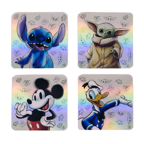 Pack posavasos holográficos licenciados Disney 100