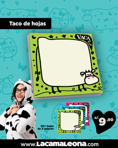 Taco de hojas 10x10cm Vaca Descarriada