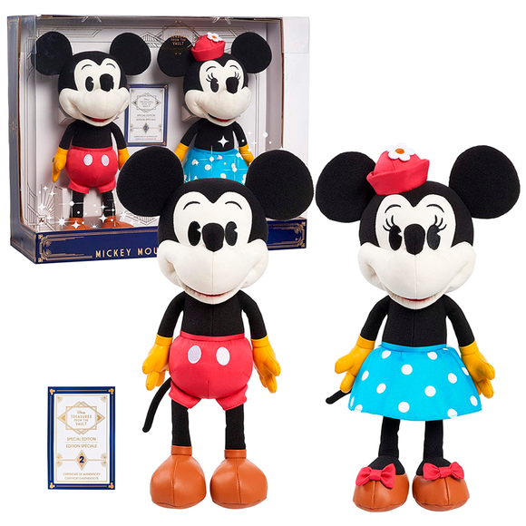 Disney Treasures From the Vault: Pack x2 Peluches Minnie & Mickey Mouse - Edición Limitada