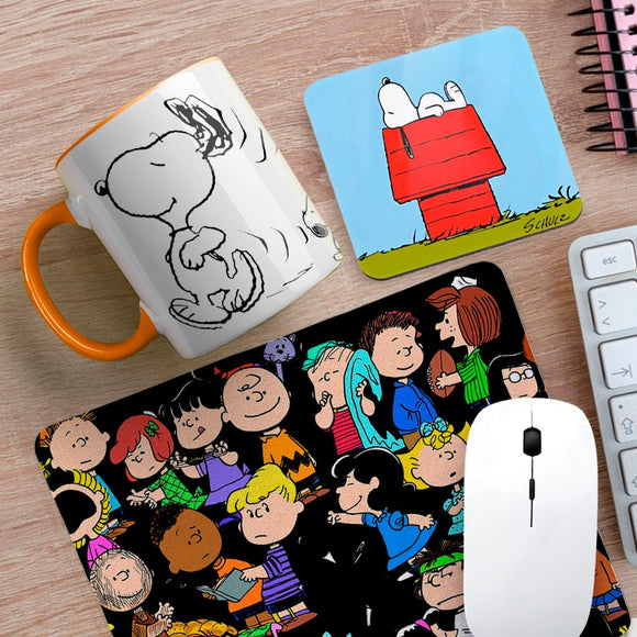 Pack de Regalo Snoopy 2 (Posavaso + Mouse Pad + Taza + Caja)